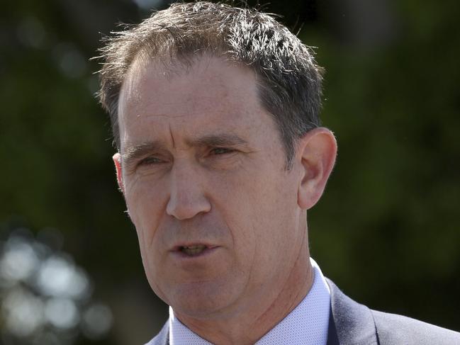 CEO of Cricket Australia James Sutherland speaks about match fixing allegations before their Ashes cricket test match in Perth, Australia, Thursday, Dec. 14, 2017. The International Cricket Council says there is no evidence the third Ashes test has been "corrupted" after claims emerged in a British newspaper that bookmakers had offered to fix parts of the match. (AP Photo/Trevor Collens)