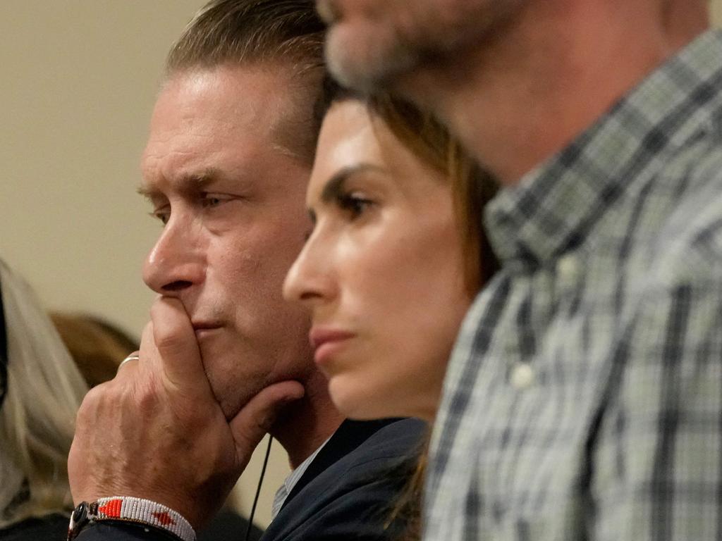 Actor Stephen Baldwin and Hilaria Baldwin, wife of Alec Baldwin, were there for support. Picture: Ross D. Franklin/Pool/AFP