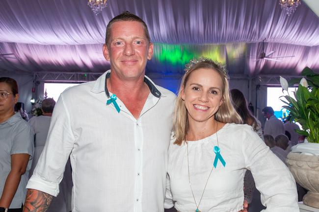 Kris Beckingham and Liz Dent at Mantra Mackay for a Touch of Teal Soiree Trudy Crowley Foundation fundraising event 2022 Picture: Michaela Harlow