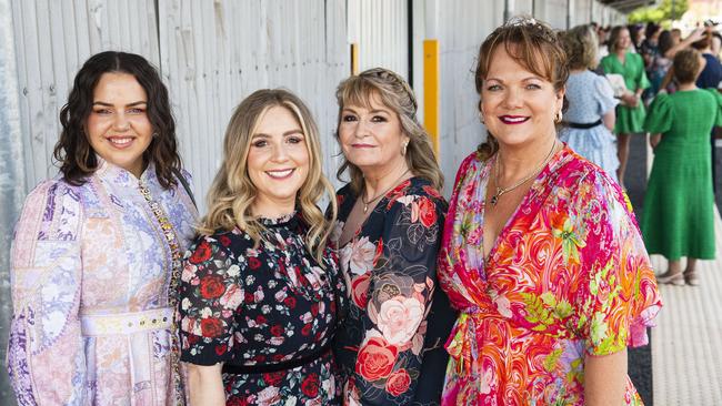 At the Ladies Diamond Luncheon are (from left) Kate Taylor, Tamika Stark, Debra Maculan and Michelle Stark hosted by Toowoomba Hospital Foundation at The Goods Shed, Friday, October 11, 2024. Picture: Kevin Farmer