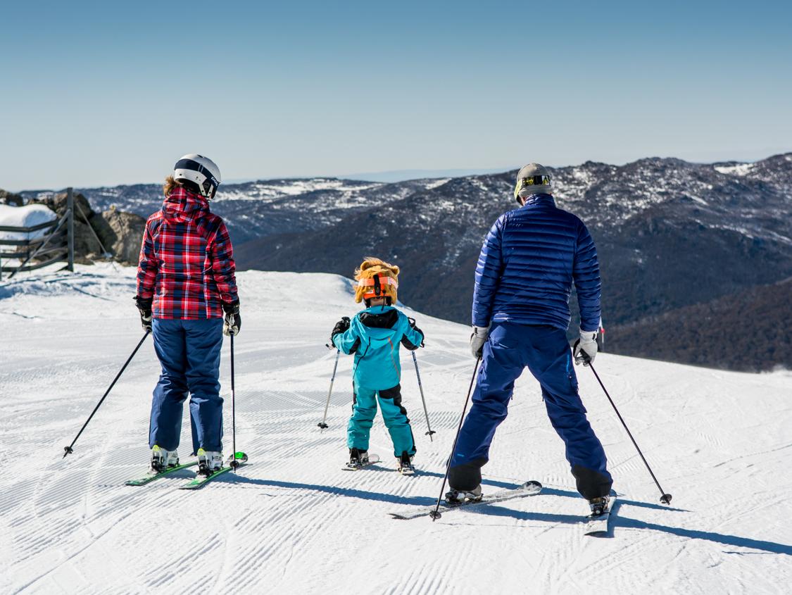 Family ski time in Thredbo. Picture: Supplied