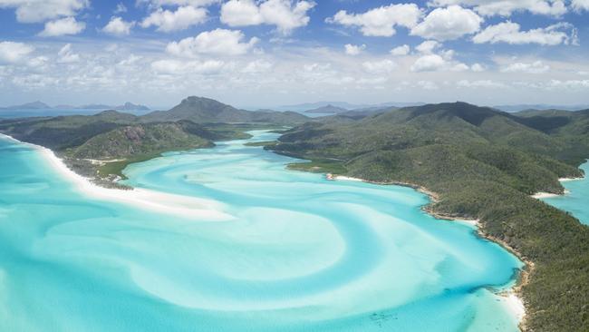 Unique arial panorama of the famous Whitsunday Islands. Picture: iStock