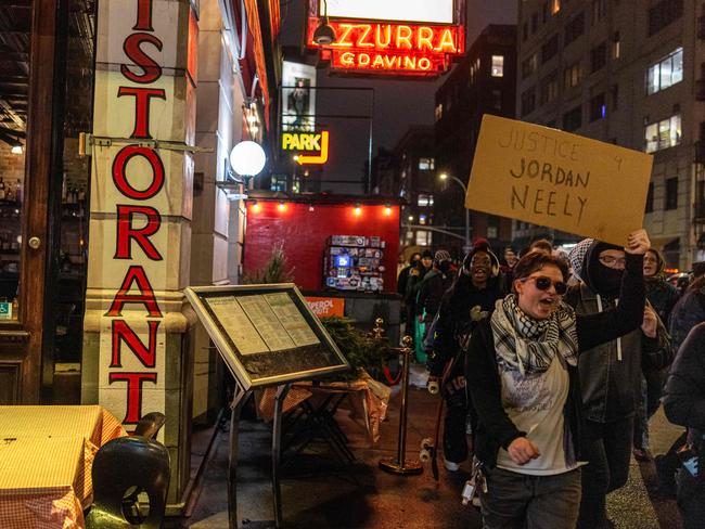 Demonstrators march in response to the acquittal of Daniel Penny on December 9, 2024 in New York City. Picture: Getty Images