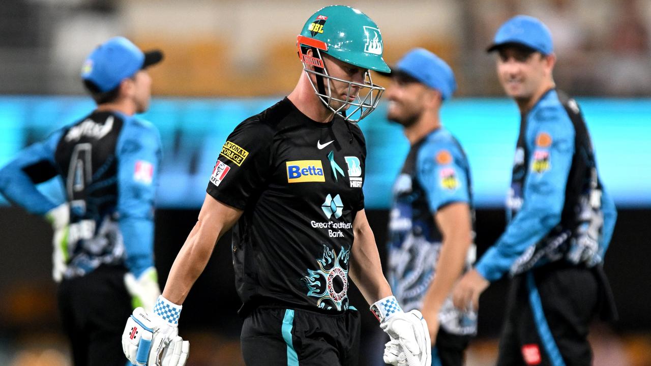 Chris Lynn trudges from the field after another failure. Picture: Getty Images