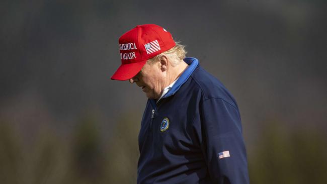 U.S. President Donald Trump playing golf at Trump National Golf Club on December 13 in Sterling, Virginia. Picture: AFP