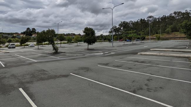 The park and ride car park at the Parkwood light rail station at 9am on Monday October 17, 2022. Picture: Keith Woods.