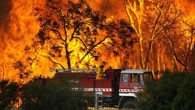 A bushfire at Bunyip State Forest near the township of Tonimbuk, Saturday, February 7, 2009. Picture: AAP/Andrew Brownbill