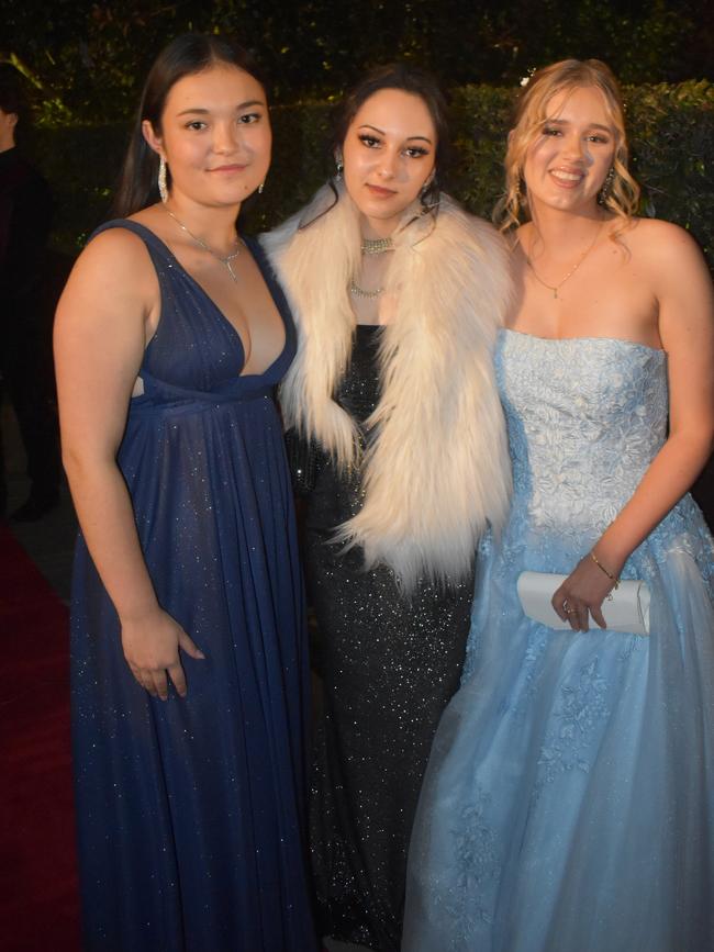 Bridget Ellsworth, Nairi Lee and Emi P at Queensland Academies Creative Industries formal.