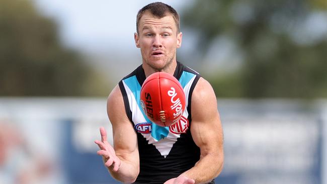 Port Adelaide broke the marks record in the pre-season clash against Adelaide. Picture: Getty