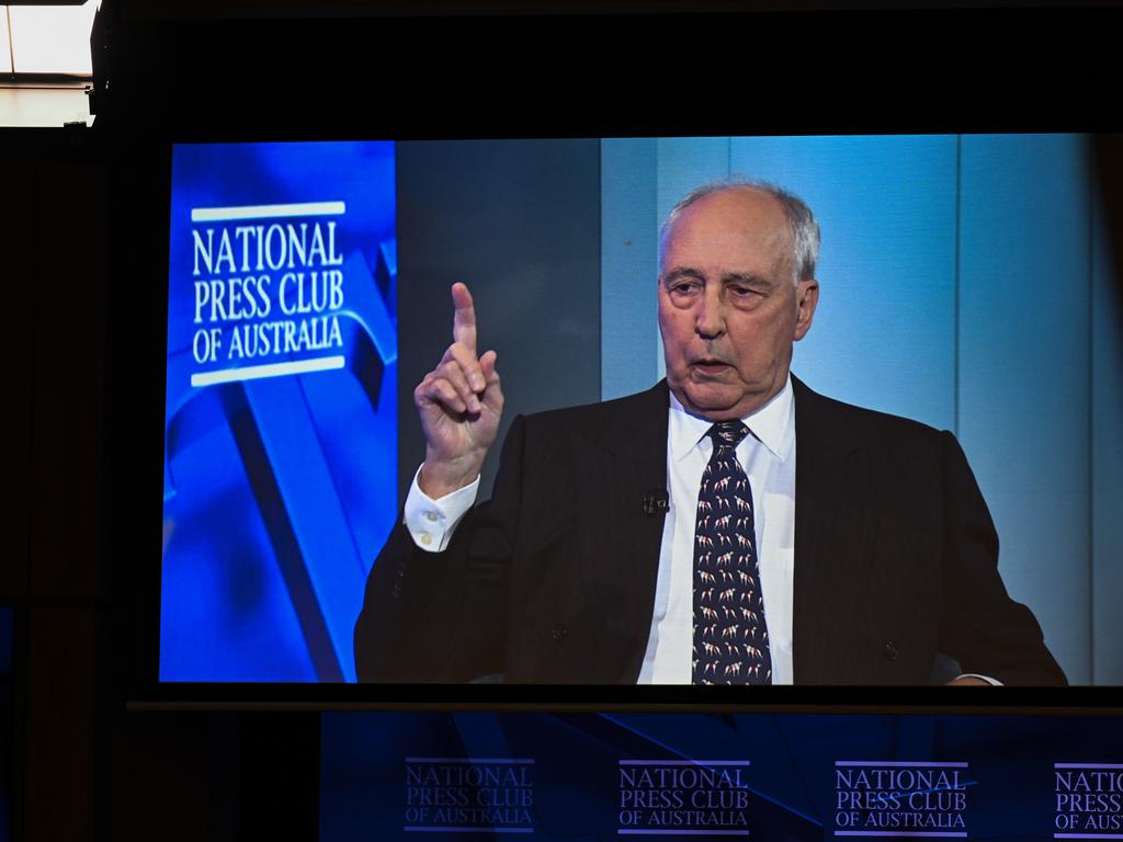 Paul Keating addresses the National Press Club. Picture: Martin Ollman/NCA NewsWire