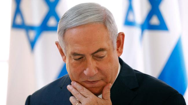 Israeli Prime Minister Benjamin Netanyahu during a weekly cabinet meeting.