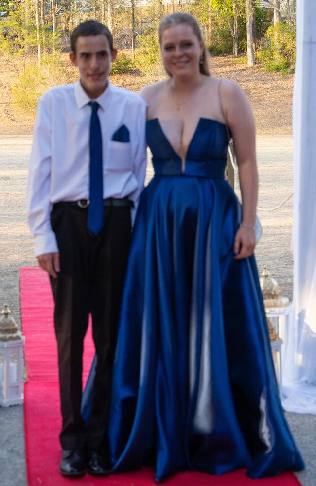 Telecia Tame and partner arrive at the Gympie State High School formal 2023. November 16, 2023. Picture: Christine Schindler