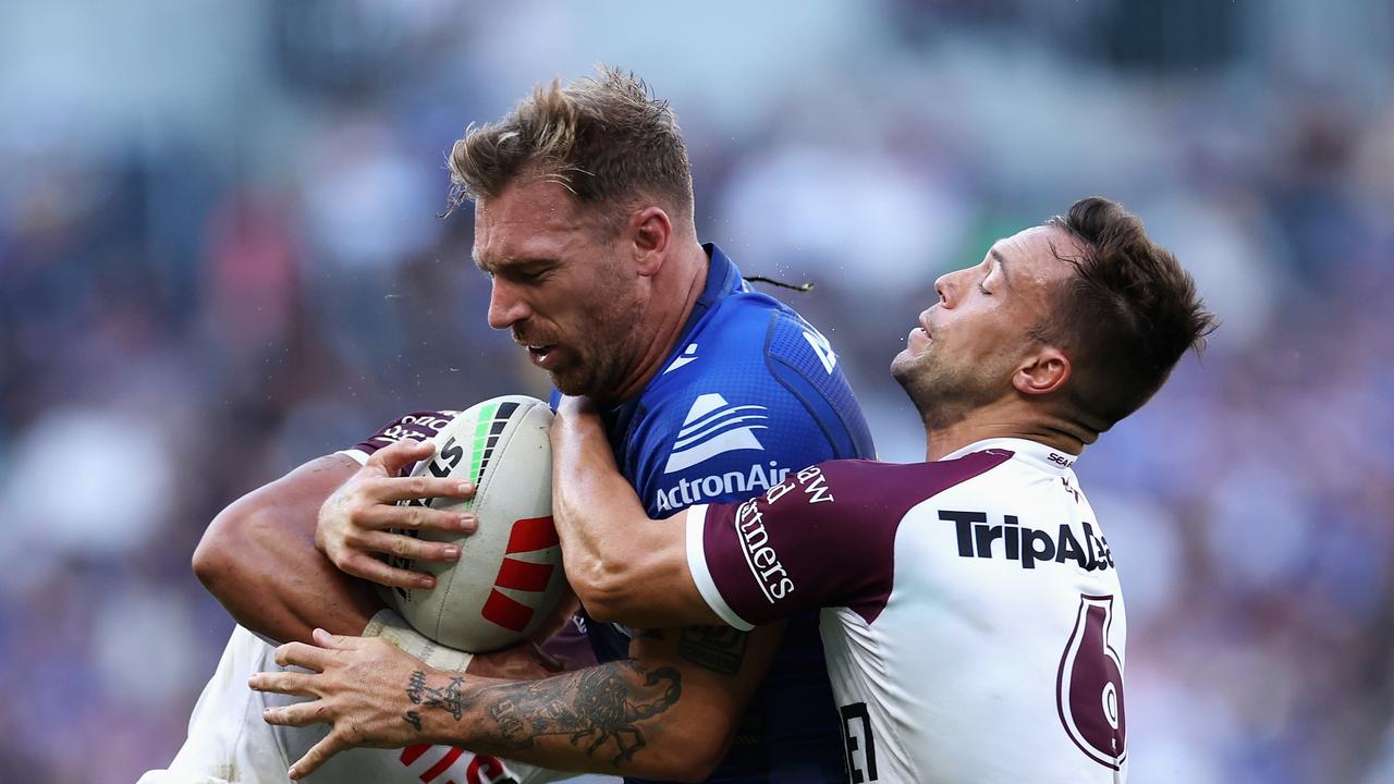 Bryce Cartwright wants to play through the pain of a badly broken rib for Easter Monday’s game against the Wests Tigers. Picture: Getty Images