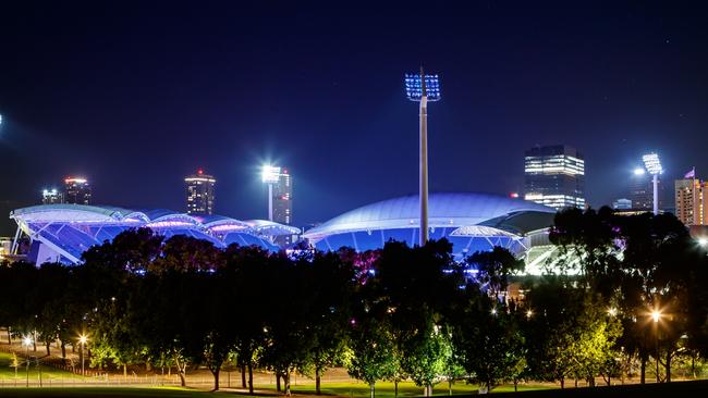 Lighting at Adelaide Oval. Picture Matt Turner.