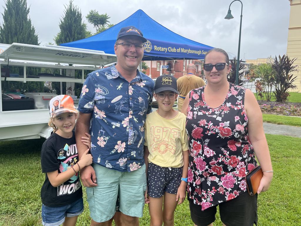 Amey, Rosemary, Simon and Natalie Brace at the Australia Day breakfast in Maryborough.