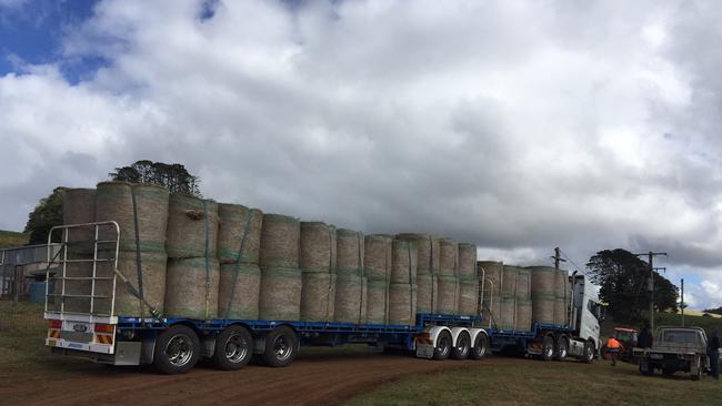 A truck load of Hay.