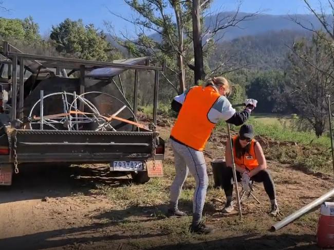 Monique from NSW is an occasional volunteer usually based in Sydney. She travels down to fire-affected areas on her own or with girlfriends to volunteer for BlazeAid. Picture: Instagram