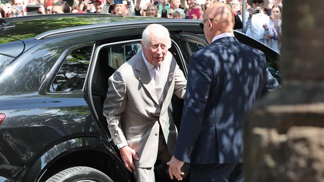 Their Majesties King Charles III and Queen Camilla attend a church service in North Sydney. Picture: NewsWire / Rohan Kelly