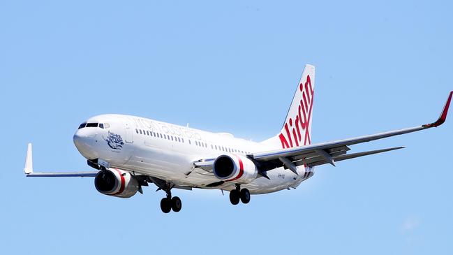 A Virgin Australia flight at Gold Coast Airport in April.