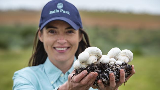 Bulla Park chief Georgia Beattie with her mushrooms. Picture: Zoe Phillips