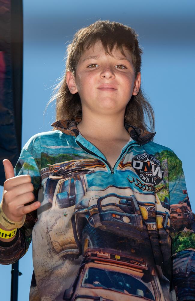 Mulletfest competition at the 2024 Top End Rock N Rodeo Muster at the Darwin Showgrounds. Picture: Pema Tamang Pakhrin.