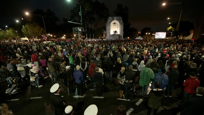 South Australians at the Adelaide dawn service. Picture: Tait Schmaal.