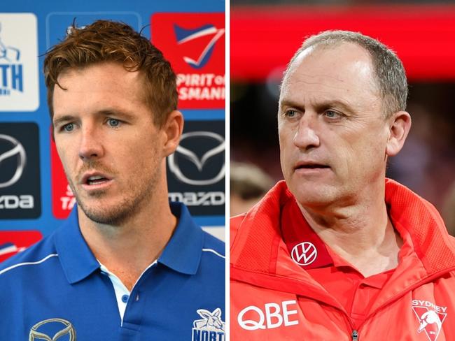 Luke Parker and John Longmire. Photo: Quinn Rooney and Dylan Burns, Getty.