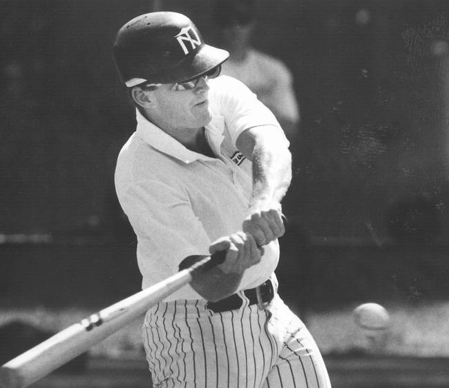 Mr Chalker playing baseball for Nightcliff' against Tracy Village at Warren Park in 2994.