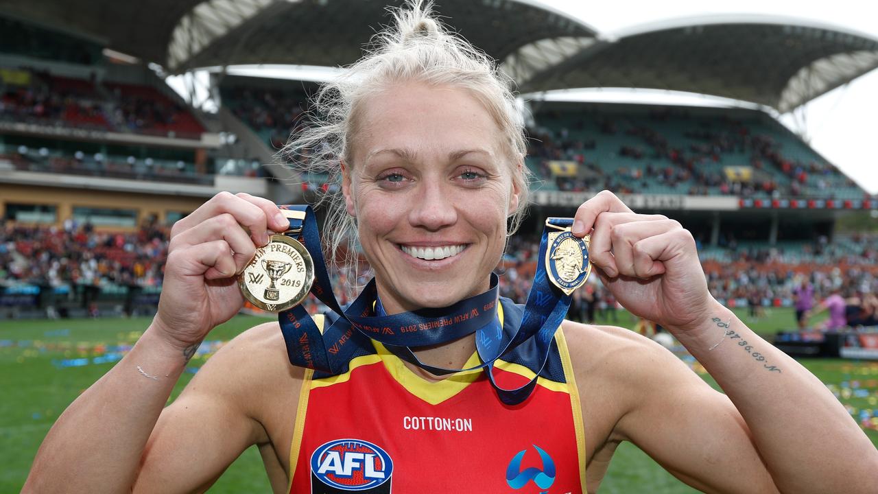 Adelaide and Port Adelaide legend Erin Phillips has announced her retirement. Picture: Michael Willson / Getty Images