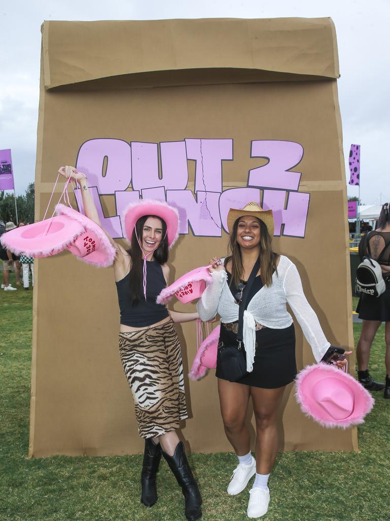 Mick Newton and Stacey Anderson at the Out 2 Lunch festival on the Coolangatta beachfront. Picture: Glenn Campbell