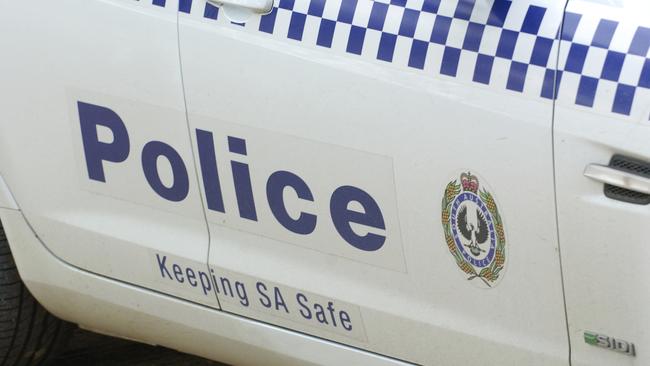 Close up of the side of a SA police car attending a crash at in Murray Bridge.