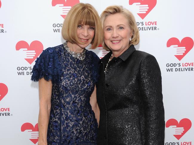 NEW YORK, NY - OCTOBER 16: Vogue editor-in-chief Anna Wintour (L) and Hillary Rodham Clinton, recipient of the Michael Kors Award for Outstanding Community Service, attend God's Love We Deliver 2013 Golden Heart Awards Celebration at Spring Studios on October 16, 2013 in New York City.  (Photo by Dimitrios Kambouris/Getty Images for Michael Kors)