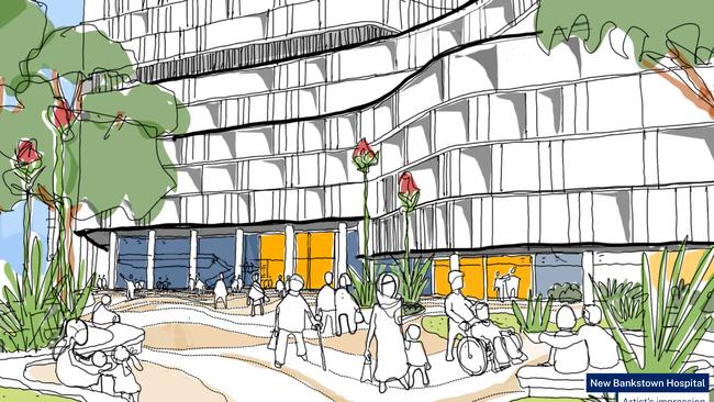 Artist’s render of the proposed new Bankstown Hospital.