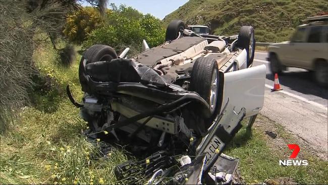 Two cars collided in Wirrina Cove on Sunday, October 16. Picture: 7NEWS