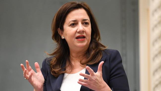 Queensland Premier Annastacia Palaszczuk speaks during Question Time at Parliament House. Picture: NCA NewsWire / Dan Peled