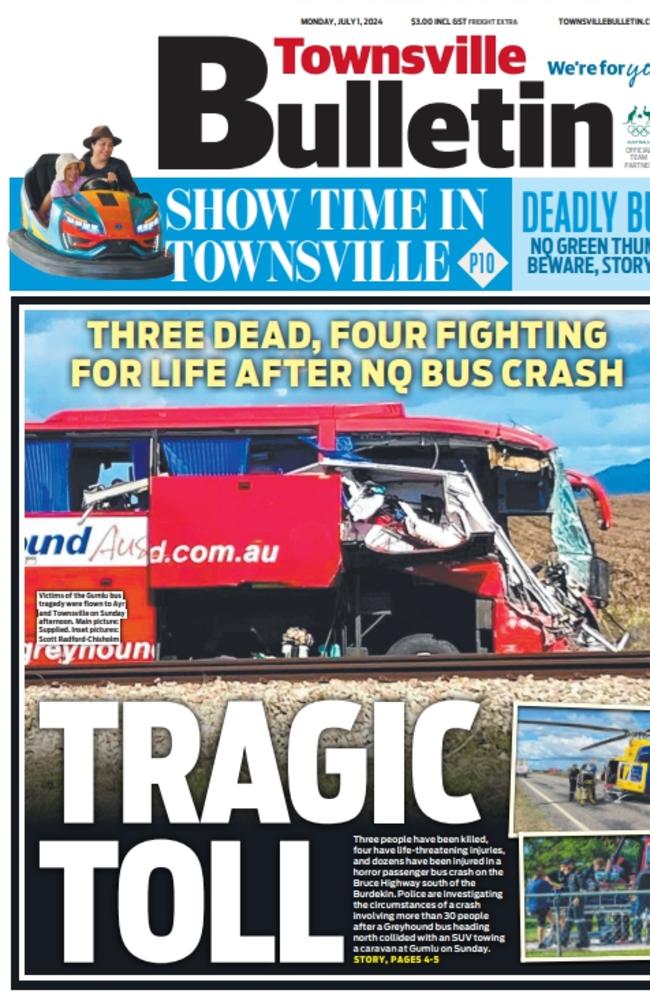 The Townsville Bulletin front page of July 1, 2024.