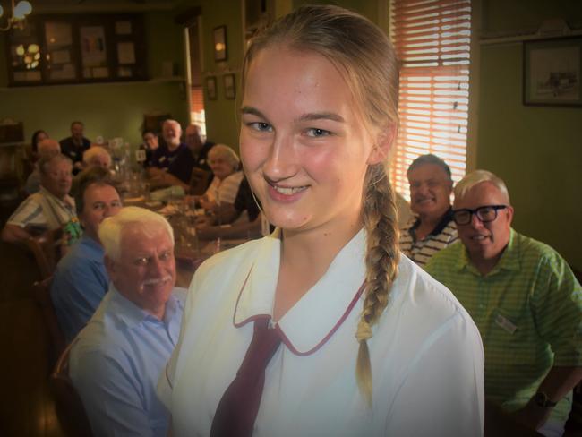 McAuley Catholic School Year 12 student Charleze Girdler was the special guest speaker talking about her National Youth Science Forum in Canberra at Grafton Midday Rotary's lunch in the Captain's Table room at Roche's Family Hotel on Wednesday, 3rd March, 2021. Photo Bill North / The Daily Examiner