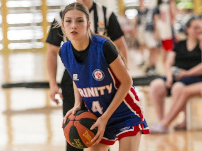 Basket Ball School Championships 2024 -Mikalya Taschkiin the  Women's Div1 Varsity College v Templestowe College .Picture: Glenn Campbell