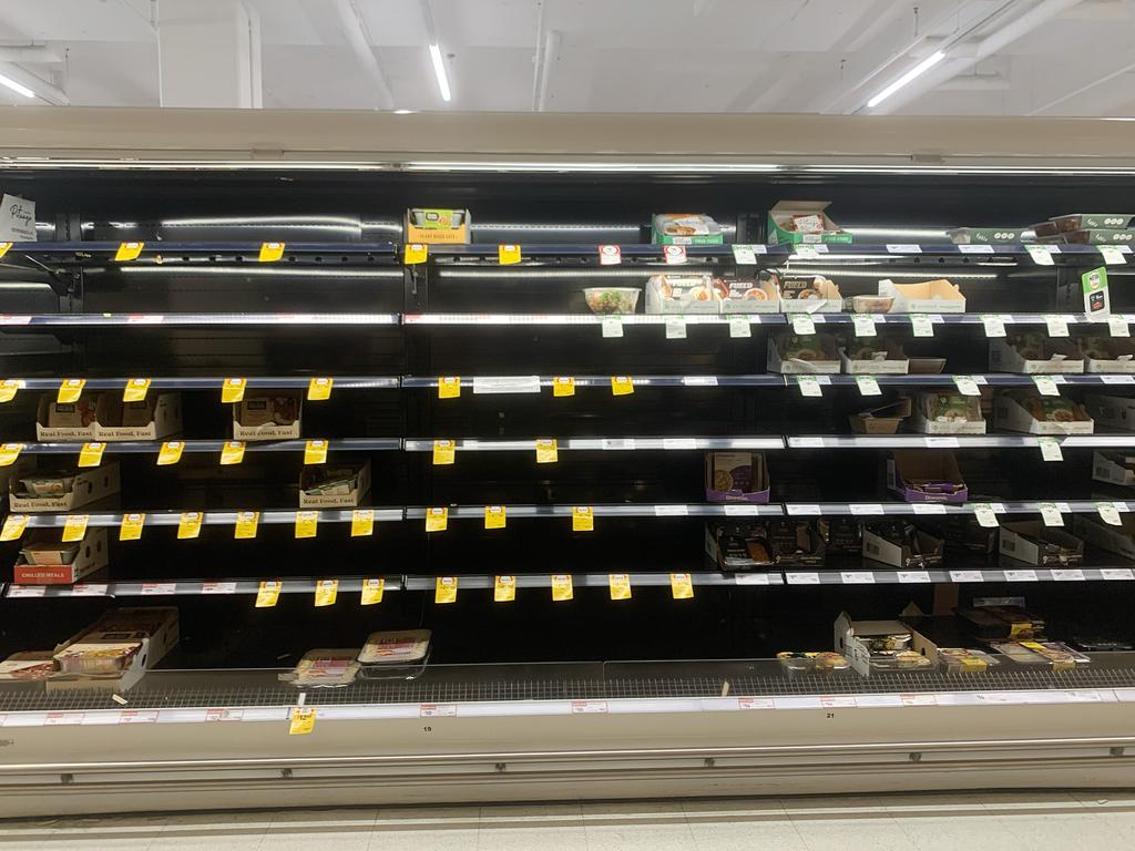 Bare supermarket shelves were a common sight earlier this year. Picture: NCA NewsWire/Sarah Matray