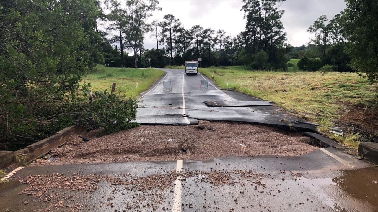 Lees Rd in Bridges has been impacted by storm damage. Picture: Sunshine Coast Council