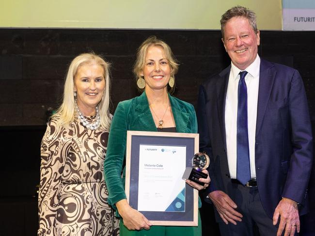 Pictured: NEiTA Foundation Chair, Catherine OâSullivan, Melanie Cole and Yalari VictorianRegional Advisory Council Chair, Graeme Chipp (Left to right). Picture: Supplied