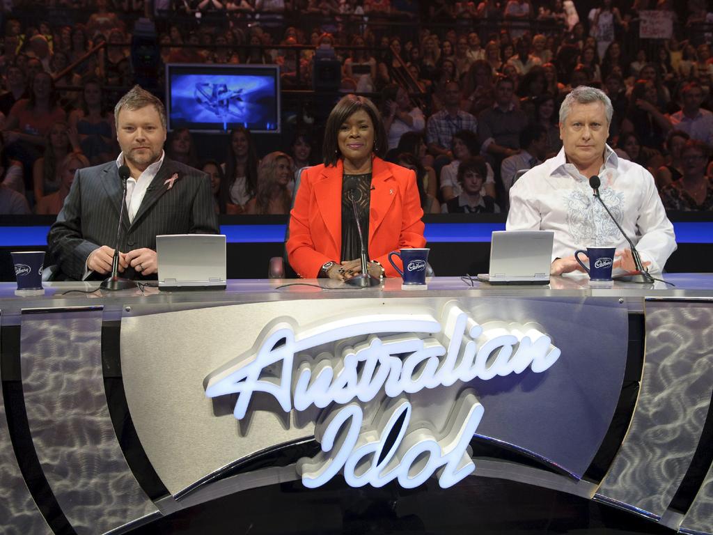 Kyle Sandilands on the Australian Idol judging panel with Marcia Hines and Ian 'Dicko' Dickson. Picture: Supplied