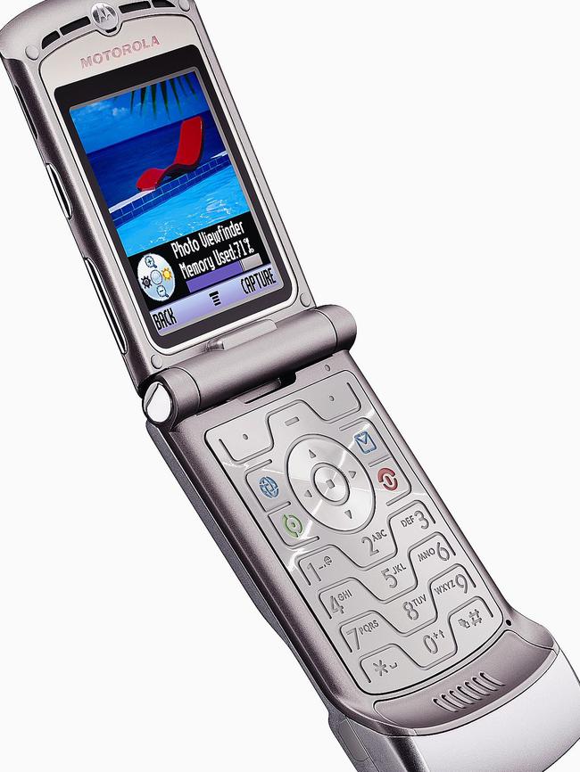 Motorola's popular V3 Razr, arguably the most recognisable of all flip phones.