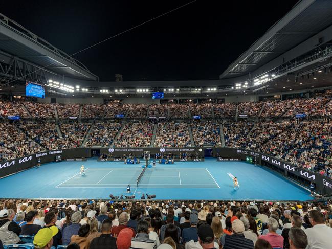 A packed Rod Laver Arena during the men’s singles semi-finals at Melbourne Park on January 24, 2025. Picture: Getty Images