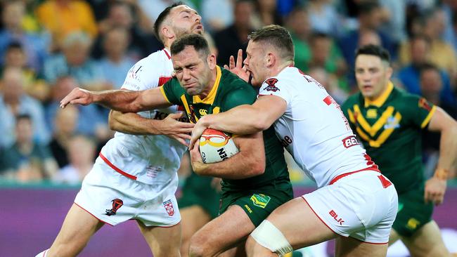 Cameron Smith runs the ball for the Kangaroos. Picture: Mark Stewart