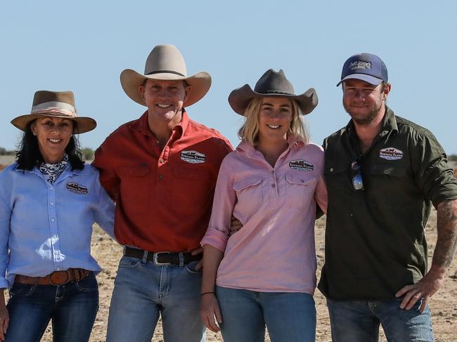 Graham and Cathy Finlayson and their daughter Harriet, with her partner Chad Brash, run Bokhara Plains at Brewarrina in Far West NSW. Pictures: Grow Love Project-Soils for Life