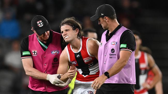 St Kilda’s Hunter Clark is weighing up his future ahead of this year’s trade period. Picture: Getty Images