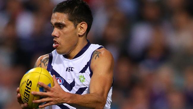 Fremantle's  Michael Walters was a handful for Port, kicking three goals. Picture: Paul Kane/Getty Images