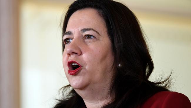 Queensland Premier Annastacia Palaszczuk at a press conference in Brisbane on Thursday. Picture: NCA NewWire/Dan Peled