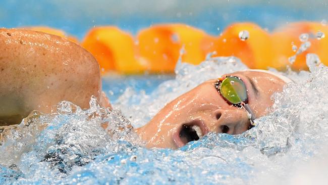 Cate Campbell swimming at the Olympic trials.